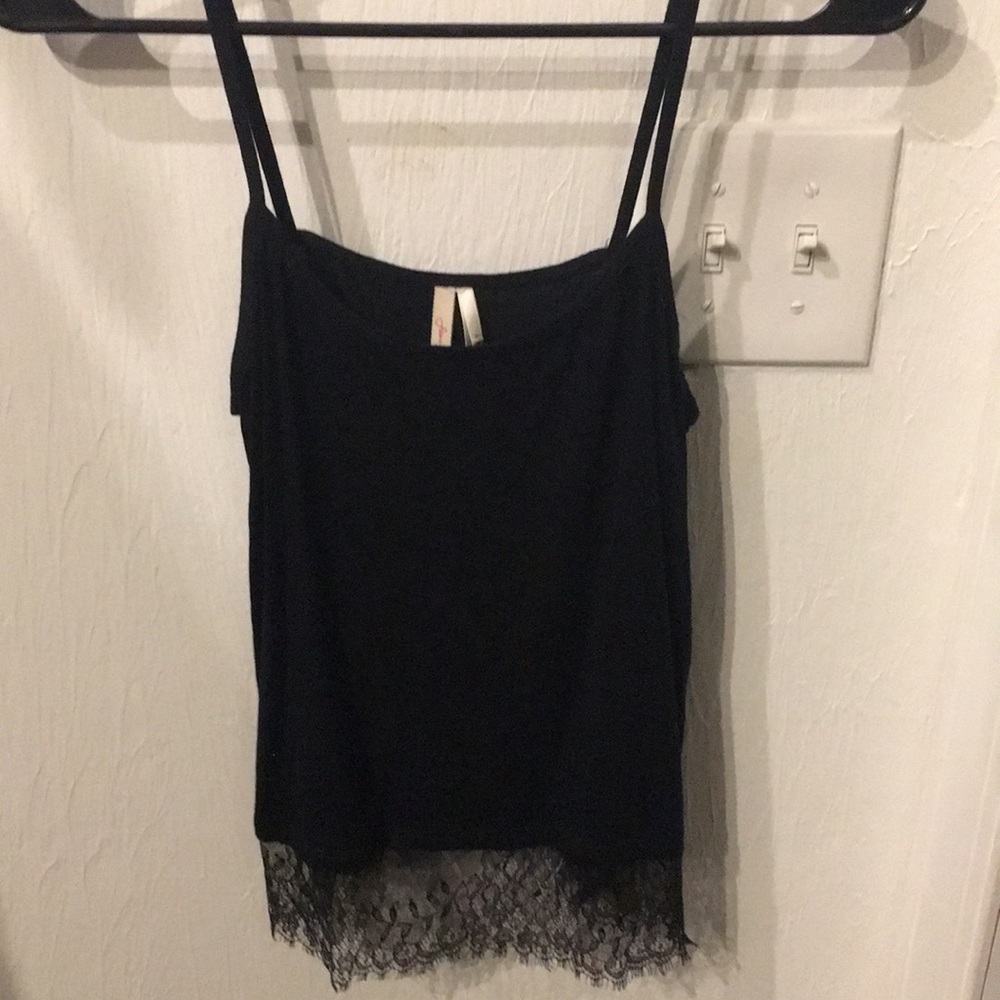 Black lace trim cami